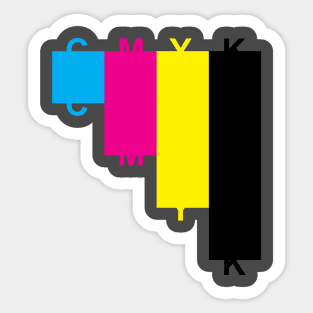 CMYK Cascading Blocks and Letters Sticker